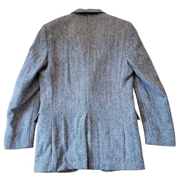 Harris Tweed Handwoven Wool Blazer Jacket Herringbone USA Vintage Sport Coat - Picture 4 of 11